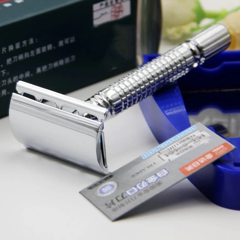Men Shaving Razor with Blade Sliver Folding Shaving Knife Facial Hair
