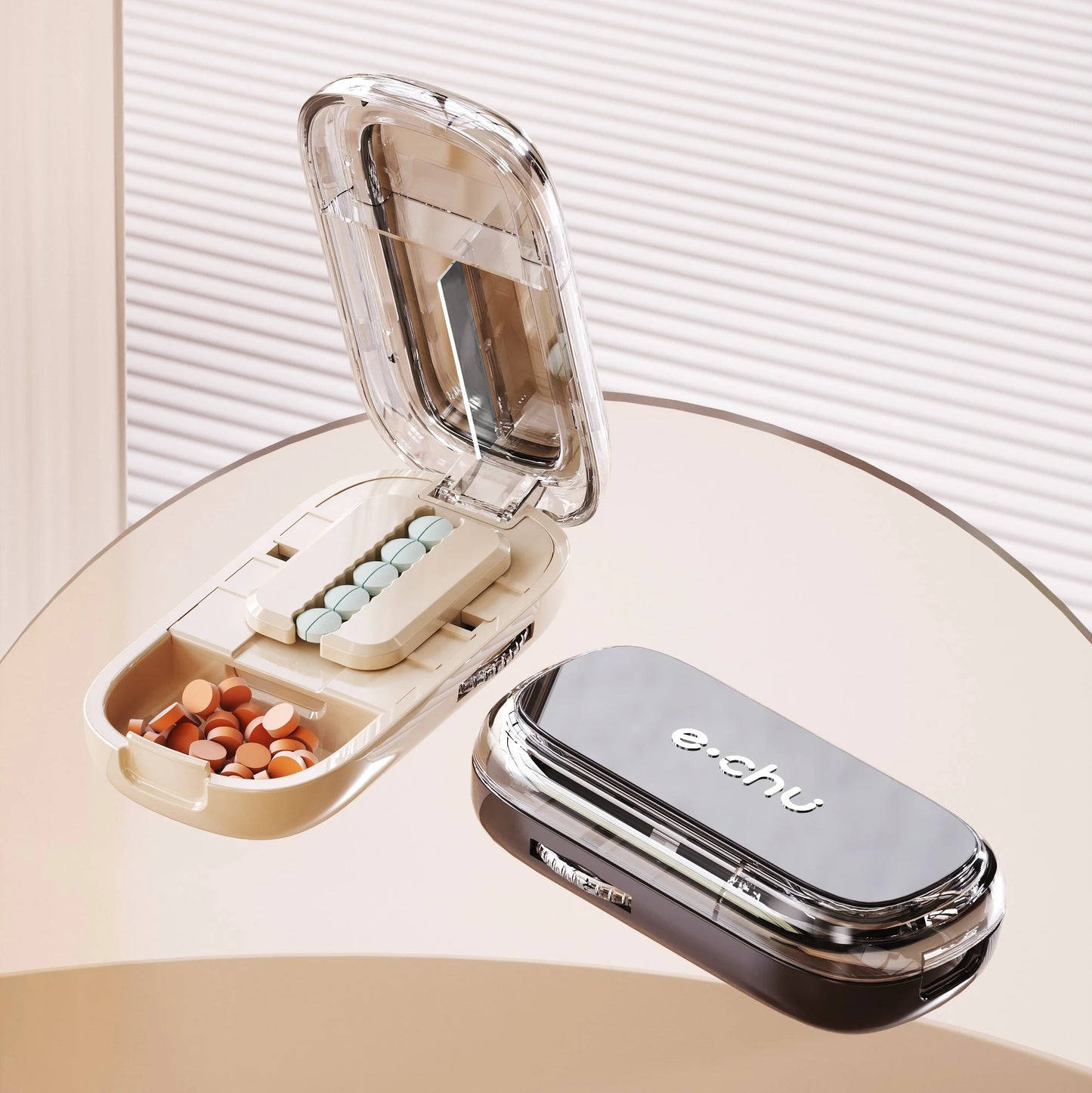 Newest Quartering Pill Cutter Storage Box Portable Drug Tablet