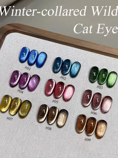 WS Black Glass Cat Magnetic Gel Nail Polish Punk Style Nail Art