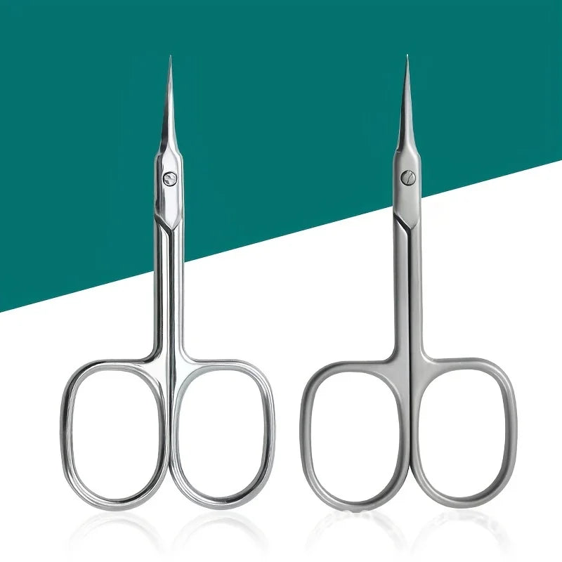 Stainless Steel Curved Tip Thin Blade Cuticle Scissors Nail Clippers