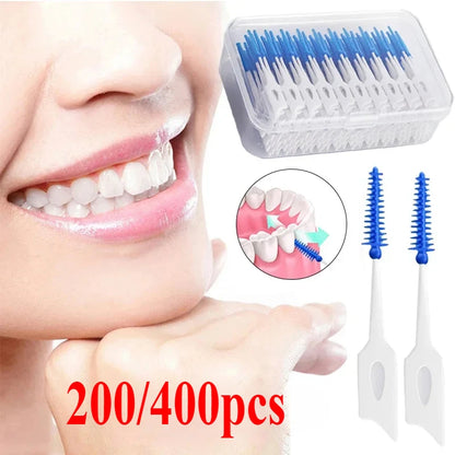 200/400pcs Interdental Silicone Brushes Dental Toothpicks Brush
