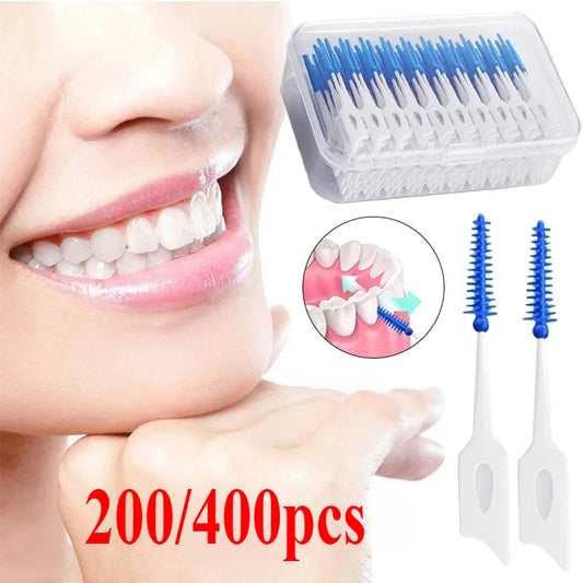 200/400pcs Interdental Silicone Brushes Dental Toothpicks Brush