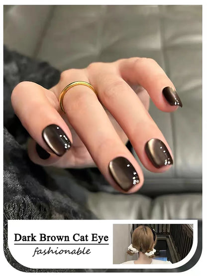 WS Black Glass Cat Magnetic Gel Nail Polish Punk Style Nail Art