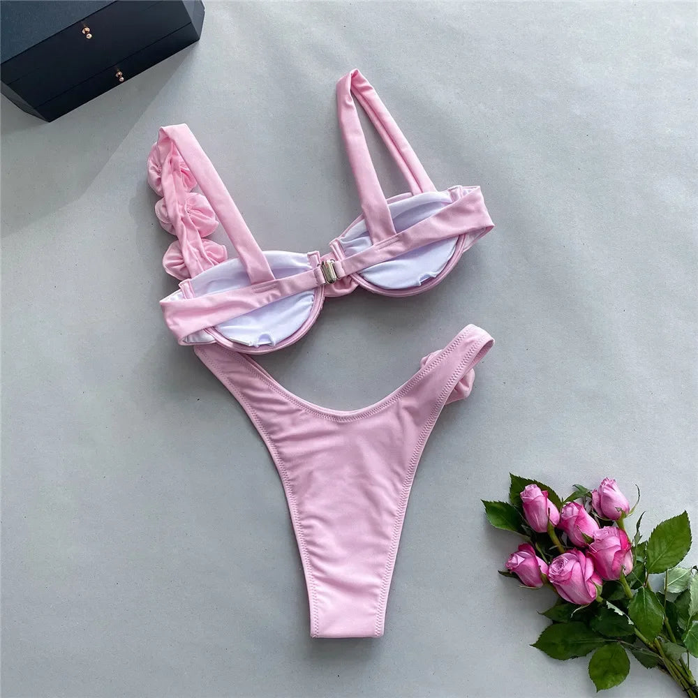Sexy Flower Push Up Bikini