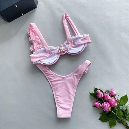 Sexy Flower Push Up Bikini