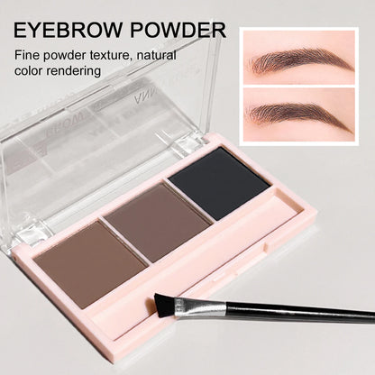 Three-color eyebrow powder shadow three-dimensional eyebrow shape