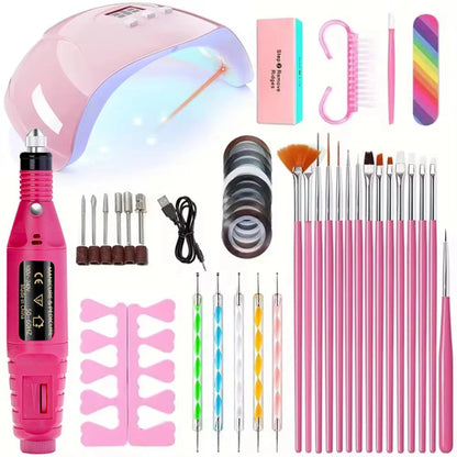 LINMANDA Professional USB Electric Nail Drill Polish File Kit with UV