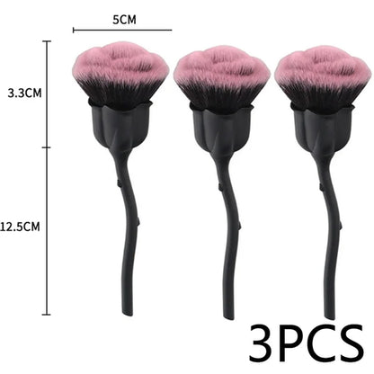 Pink Rose Soft Brush For Manicure Nail Art Dust Brush Nail Dust Brush