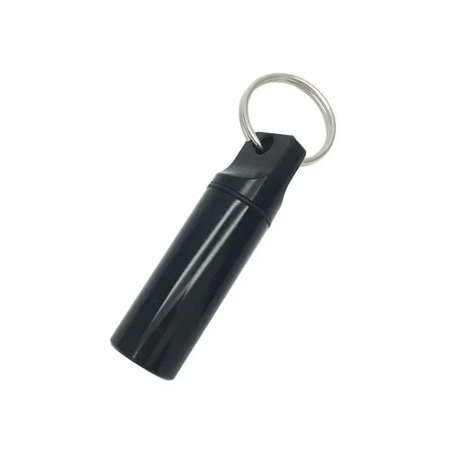 1pcs Waterproof Aluminum Pill Box Keychain Carabiner Medicine Case