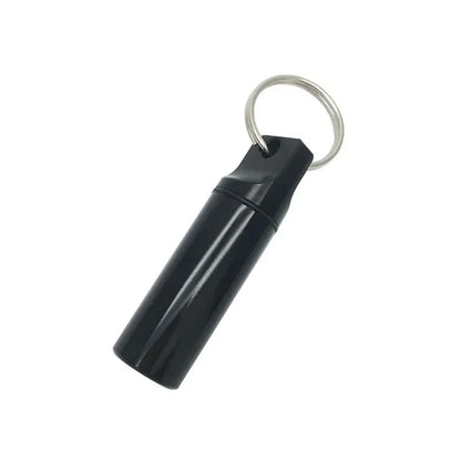 1pcs Waterproof Aluminum Pill Box Keychain Carabiner Medicine Case
