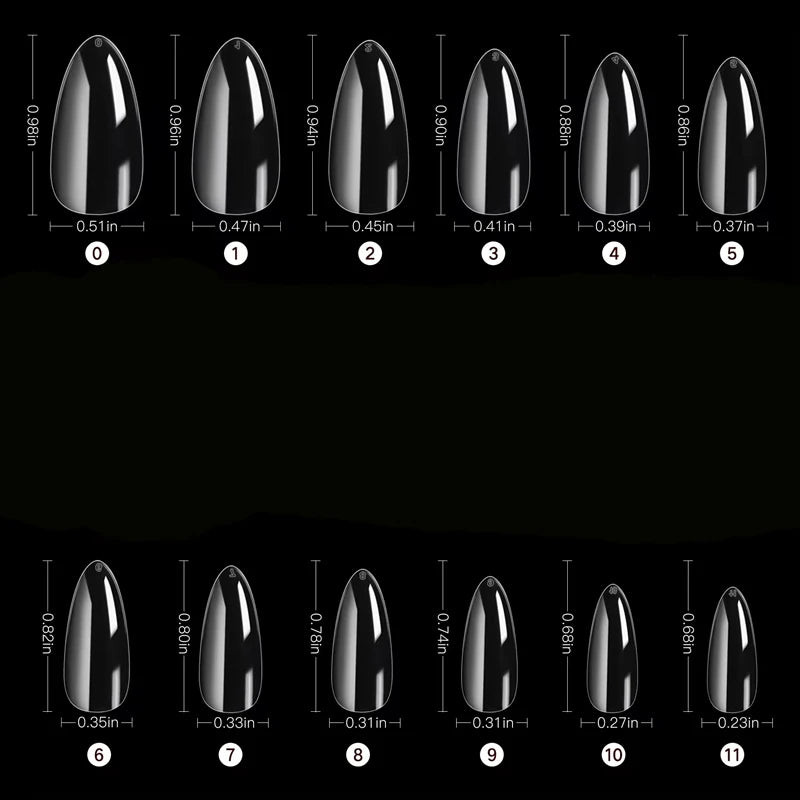 240 件 Almond False Nail Tips Clear Matt Soft Fake Nails Extension 12
