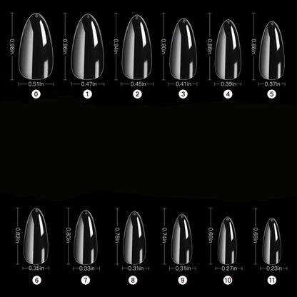 240 件 Almond False Nail Tips Clear Matt Soft Fake Nails Extension 12