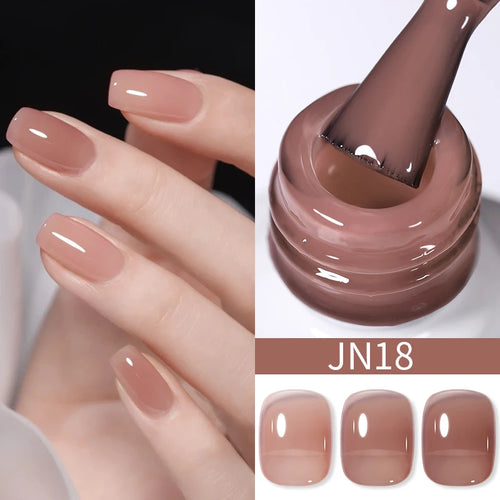 BORN PRETTY 10ml Translucent Jelly Nude Gel Nail Polish Colorful