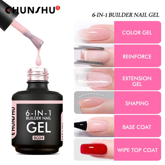 CHUNSHU 6 IN 1 Extension UV Gel Polish In A bottle Builder Nail Gel