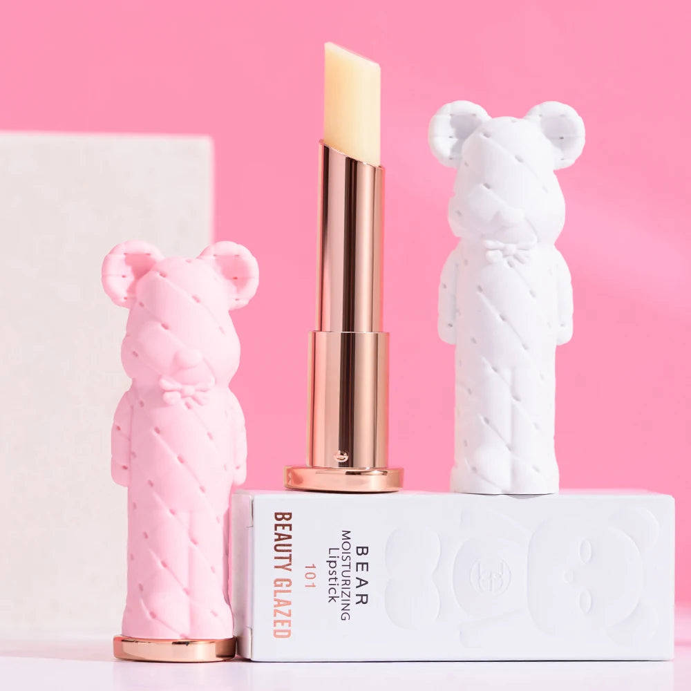 Beauty Glazed Bear Moisturizing Lipstick,Colored Lip Balm,Nourishing