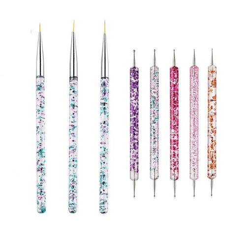 5/20Pcs Nail Art Brush Design Tip Painting Drawing Carving Dotting Pen