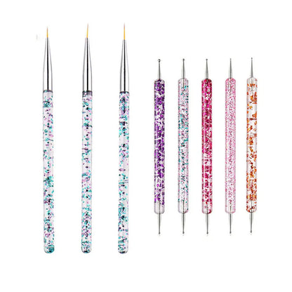 5/20Pcs Nail Art Brush Design Tip Painting Drawing Carving Dotting Pen
