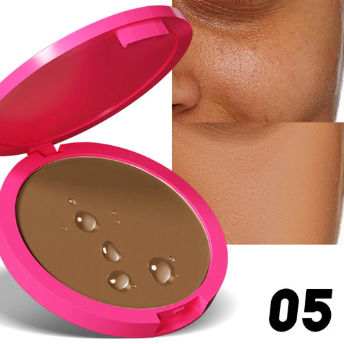 Natural Matte Pressed Powder Oil Control Brighten Whitening Face Base