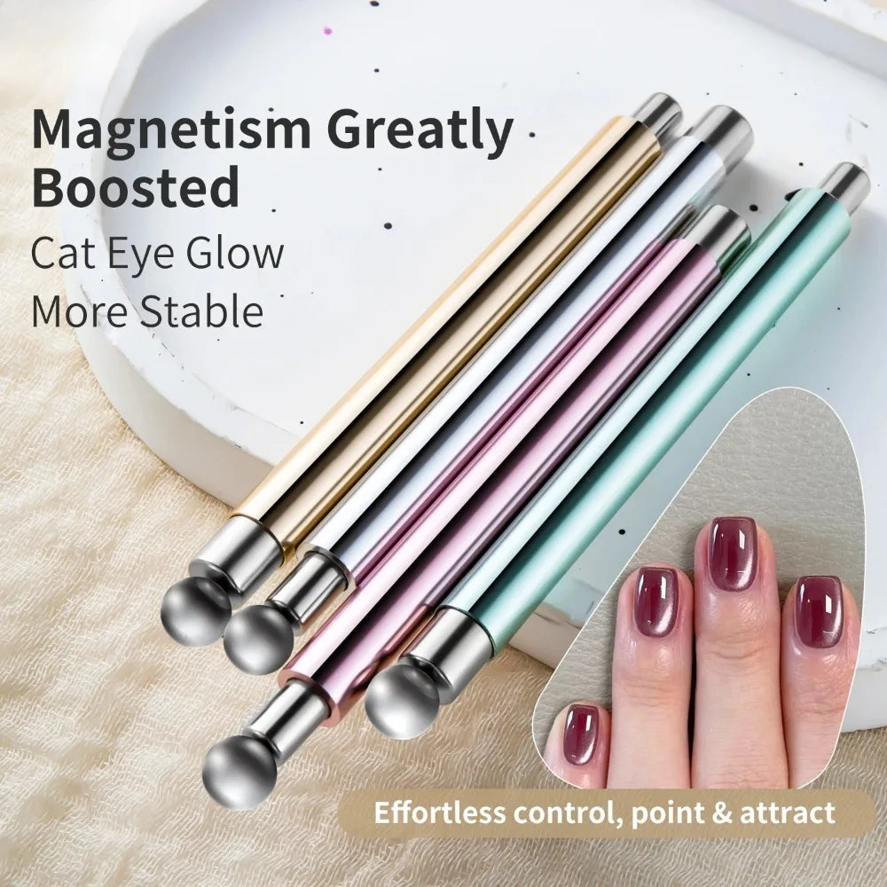1pc Cat Eye Nail Art Magnetic Tool Cylindrical Stick with Ball Magnet