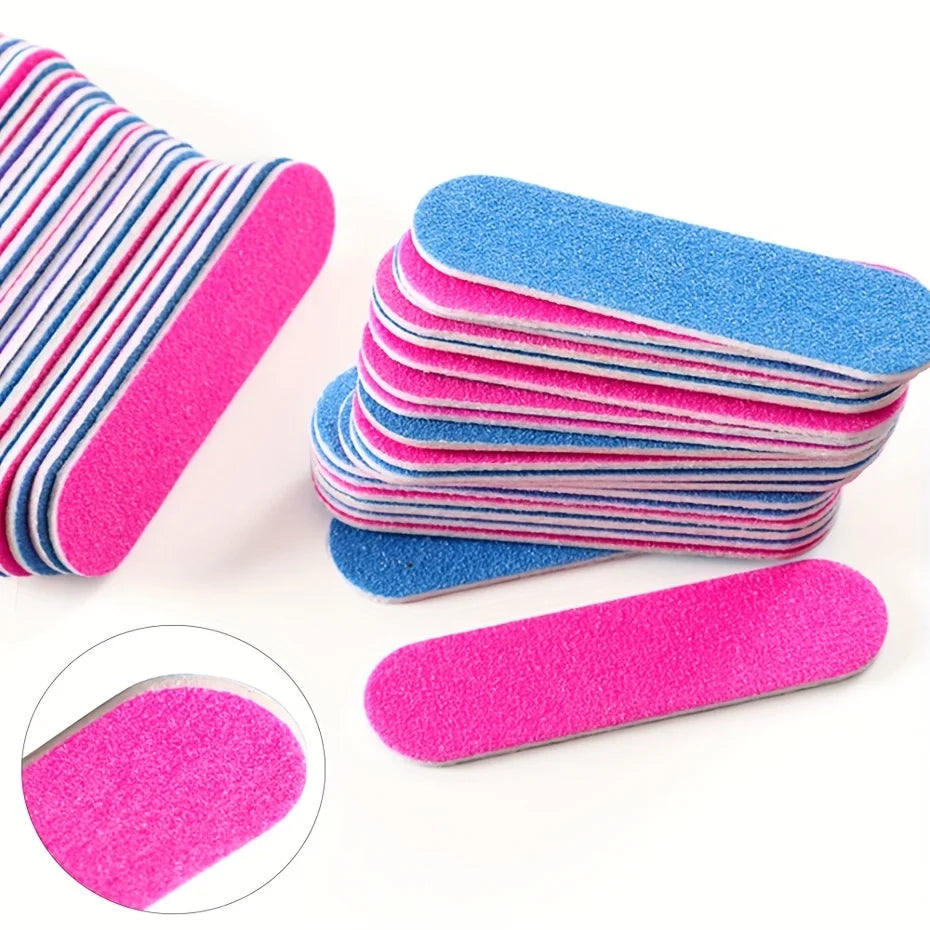 Double Side Nail Files Mini Wood Sanding Buffer Block Set For Gel
