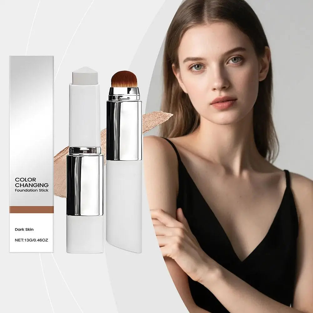 2-in-1 Color-Changing Foundation Stick Liquid Lightweight Moisturizing