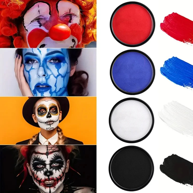 30G Water Monochromatic Face Body Painting Palette Halloween Festive