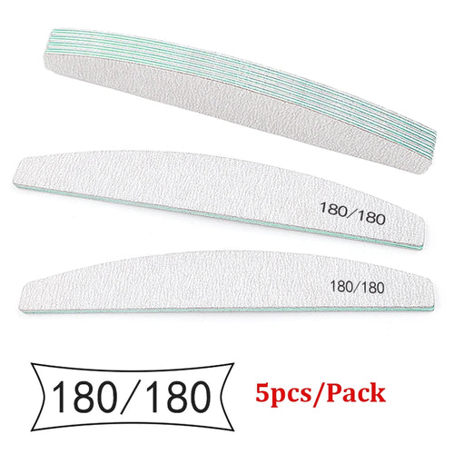 5/25Pcs/Lot Nail File Mix Color 80/100/150/180/240 Grit Professional