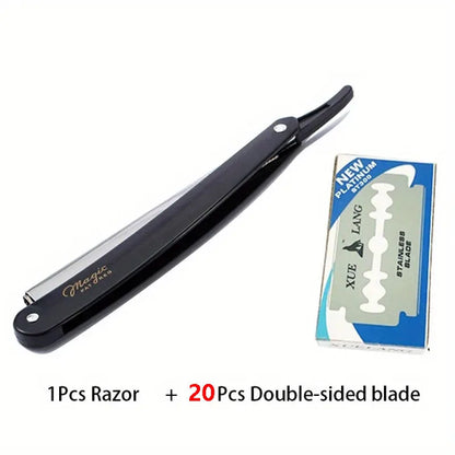 Manual Shaver for Men Barbershop Razor Stainless Steel Shank Is Easy