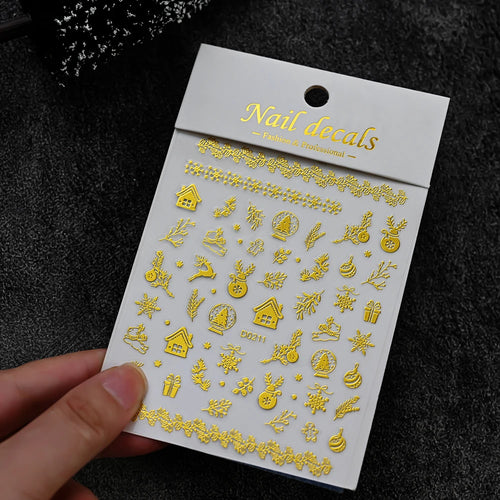 Winter Christmas Atmosphere Nail Stickers Snowman Snowflake Wapiti