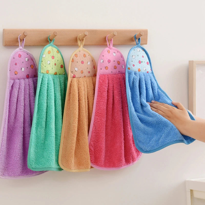 4pcs Small Hand Towels for Kitchen Bathroom Coral Velvet Soft Quick