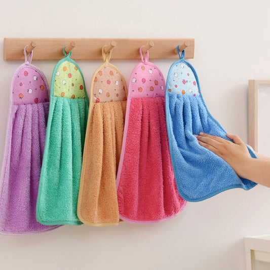 4pcs Small Hand Towels for Kitchen Bathroom Coral Velvet Soft Quick