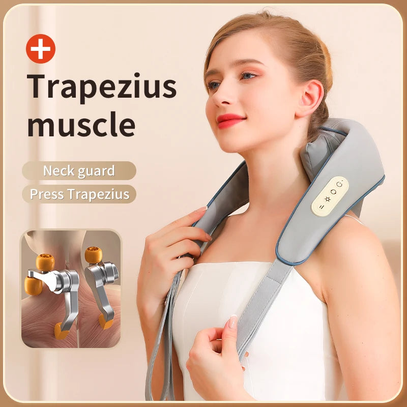 Neck and Shoulder Massage Shawl Heating Kneading 6D Massage Head Deep
