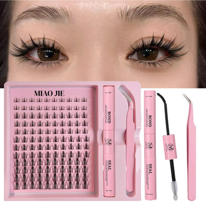 MAIOJIE DIY Clusters Lash Kit 8-16mm Mix Bond&Seal Tweezers Lash Set