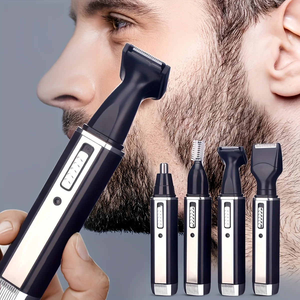 Men's 4-in-1 Electric Grooming Kit, Rechargeable, for trimming hair,