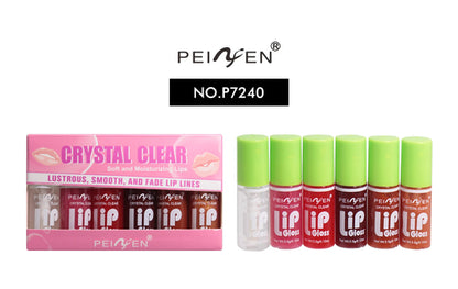 6 Pieces Glass Mirror Lip Gloss Set Hydrating Lightweight Lip Balm