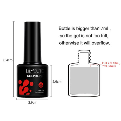 LILYCUTE 5Pcs/Set 7ML Red Brown Nail Gel DIY Nail Art Semi Permanent