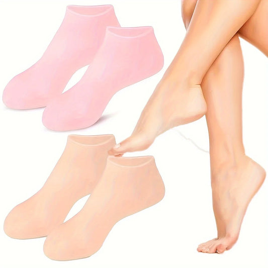2 Pack Moisturizing Silicone Gel Socks for Dry Cracked Feet Nourishing