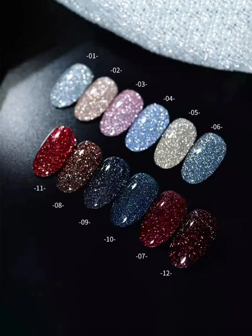 WS Black Glass Cat Magnetic Gel Nail Polish Punk Style Nail Art