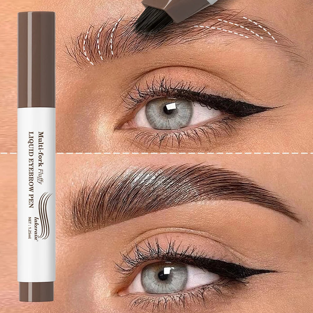Long Lasting 4D Eyebrow Pen Multi Forks Liquid Pen Tip Fine Sketch
