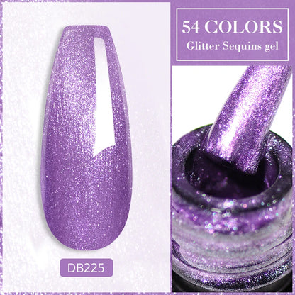 6ml Glitter Gel Nail Polish Sparkling Nail Art  UV Gel Colorful