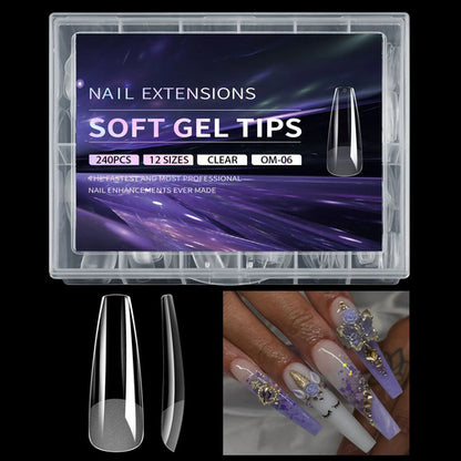 Luxury False Nail Tips Soft Gel Fingertip Semi-matte Capsules Almond