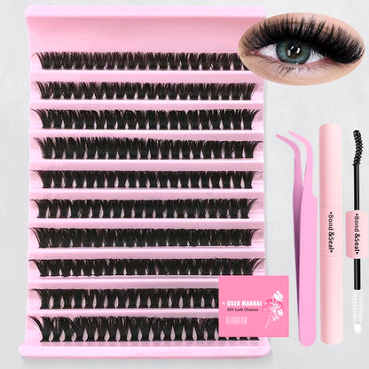 30D40D50D80D DIY Eyelash Extension Kit with Tweezers, Glue and Seal