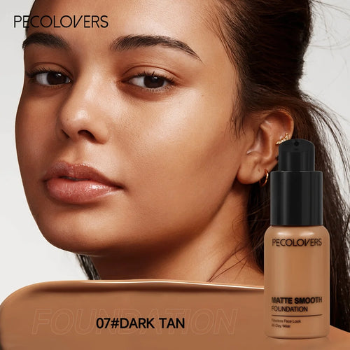 PECOLOVERS Matte Finish Liquid Foundation - Oil-Control, Waterproof,