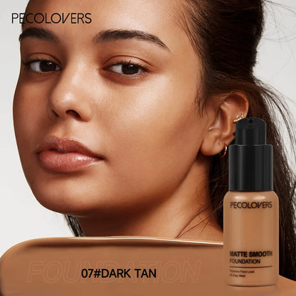 PECOLOVERS Matte Finish Liquid Foundation - Oil-Control, Waterproof,