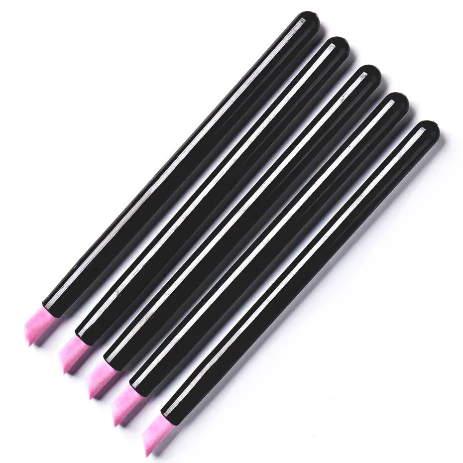 5Pcs Quartz Pen Nail  Cuticle Pushers Nail Polish Manicure Stick Nail