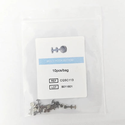 10pcs/Pack Dental Orthodontic Lingual Button Bottom Bondable Metal