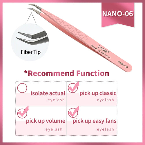 LAGEE Fiber Tip Eyelash Extension Tweezer Volume Isolation Precise