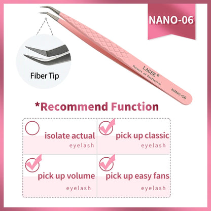 LAGEE Fiber Tip Eyelash Extension Tweezer Volume Isolation Precise