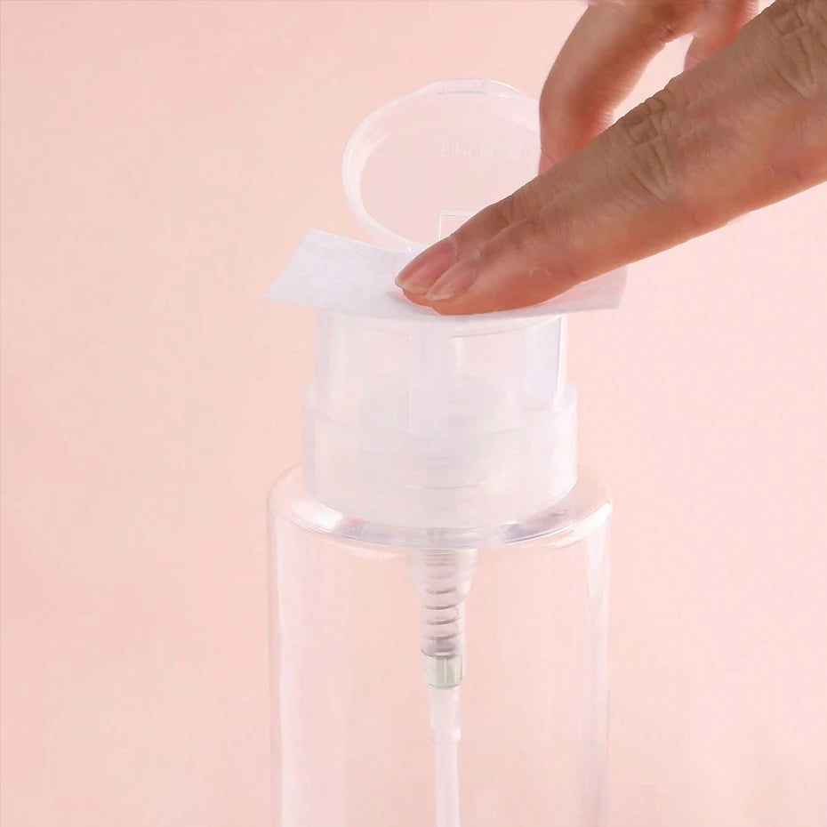 200ML Empty Pump Liquid Alcohol Press Nail Polish Remover Cleaner