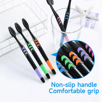 10 Pcs Family pack toothbrush, Bamboo Charcoal Soft Bristles